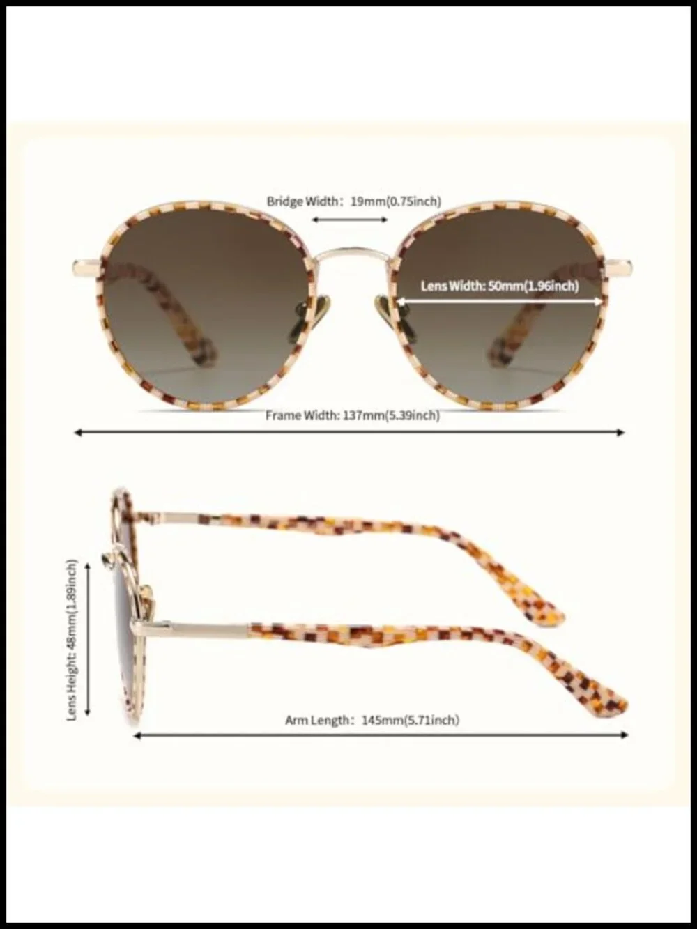 Retro Round Polarized Sunglasses UV400 Protection Vintage Shades Lightweight